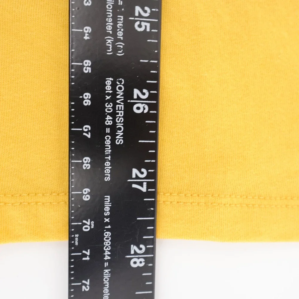 NEW GUESS Los Angeles Graphic Logo Crewneck T-Shirt Mellow Sun Yellow Mens Large - Picture 10 of 11